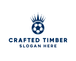 Soccer Ball King Crown  logo design