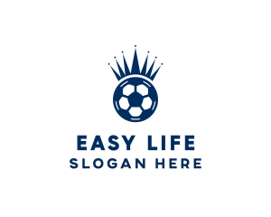 Soccer Ball King Crown  logo design