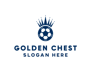 Soccer Ball King Crown  logo design