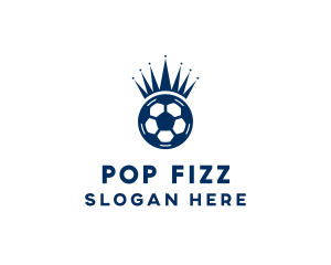 Soccer Ball King Crown  logo design