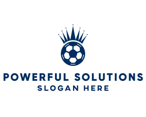 Soccer Ball King Crown  logo design