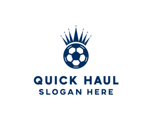 Soccer Ball King Crown  logo design