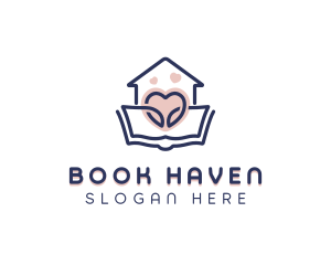 Heart Home Book logo design