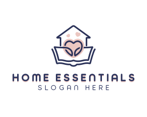 Heart Home Book logo design