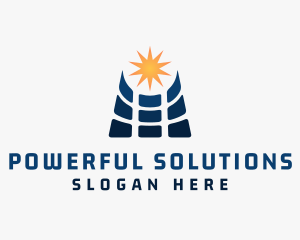 Solar Panel Device logo design