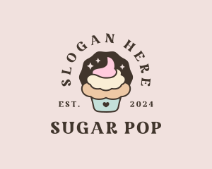 Icing Cupcake Dessert logo design