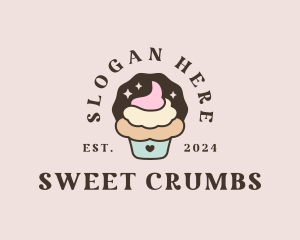 Icing Cupcake Dessert logo design