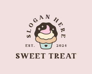 Icing Cupcake Dessert logo design