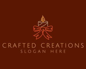 Festive Ribbon Candle logo design