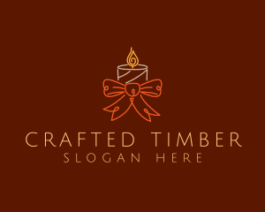 Festive Ribbon Candle logo design