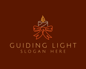 Festive Ribbon Candle logo design