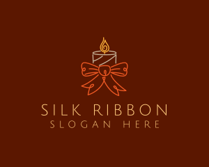 Festive Ribbon Candle logo design