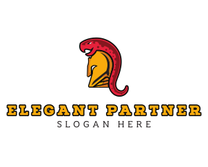 Spartan Helmet Snake logo design