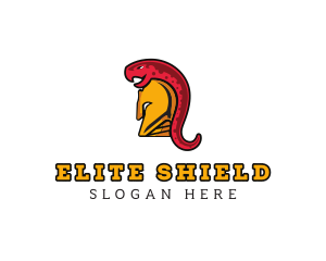 Spartan Helmet Snake logo design