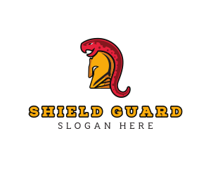 Spartan Helmet Snake logo design