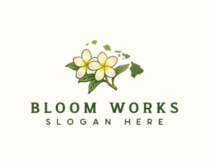 Hawaii Plumeria Flower logo design