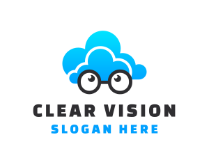 Eyeglasses Cloud Software logo design