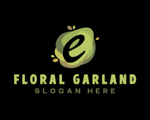 Green Natural Letter E Logo