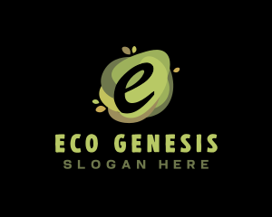 Green Natural Letter E logo design