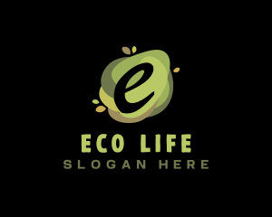 Green Natural Letter E logo design