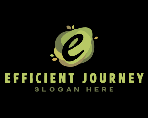 Green Natural Letter E logo design