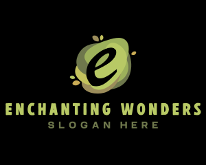 Green Natural Letter E logo design