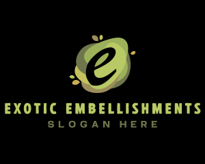 Green Natural Letter E logo design