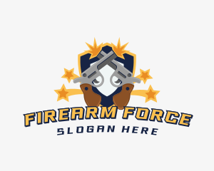 Pistol Gun Firearms logo design