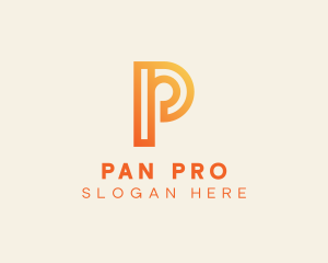 Modern Digital Letter P logo design