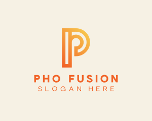 Modern Digital Letter P logo design