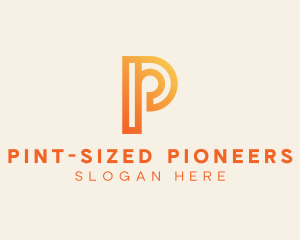 Modern Digital Letter P logo design