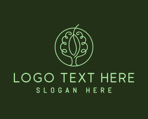 Green Minimalist Tree  logo