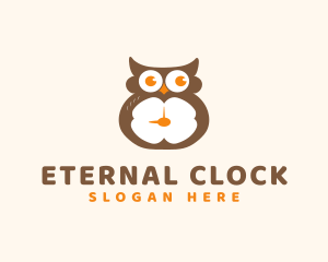 Bird Owl Clock logo