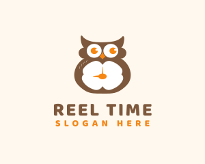 Bird Owl Clock logo design