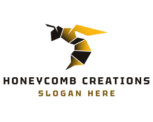 Geometric Organic Honeybee logo design