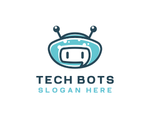 Robot Head Tech Toys logo design