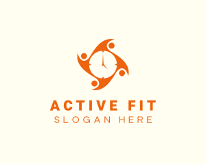 Fitness Community Clock logo design