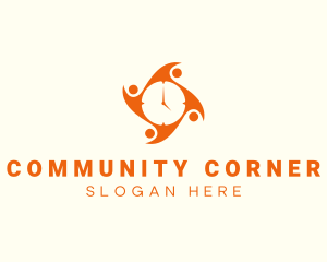 Fitness Community Clock logo design