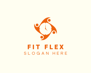 Fitness Community Clock logo design