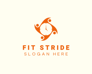 Fitness Community Clock logo design