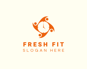 Fitness Community Clock logo design