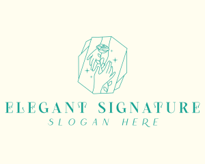 Elegant Flower Hand logo design