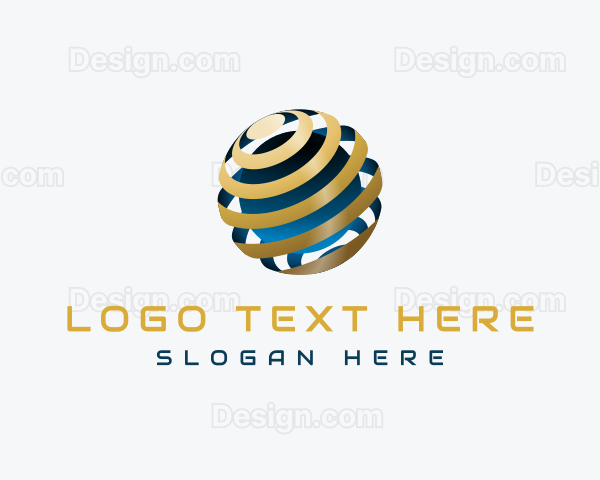 Gold Abstract Globe Logo