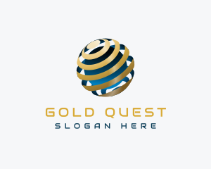 Gold Abstract Globe logo design