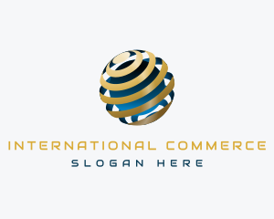 Gold Abstract Globe logo design