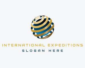 Gold Abstract Globe logo design