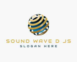 Gold Abstract Globe logo design