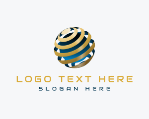 Company - Gold Abstract Globe logo design