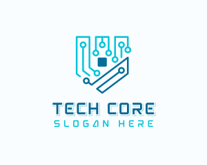 Cyber Tech Shield logo design