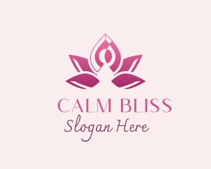 Abstract Yoga Lotus logo design